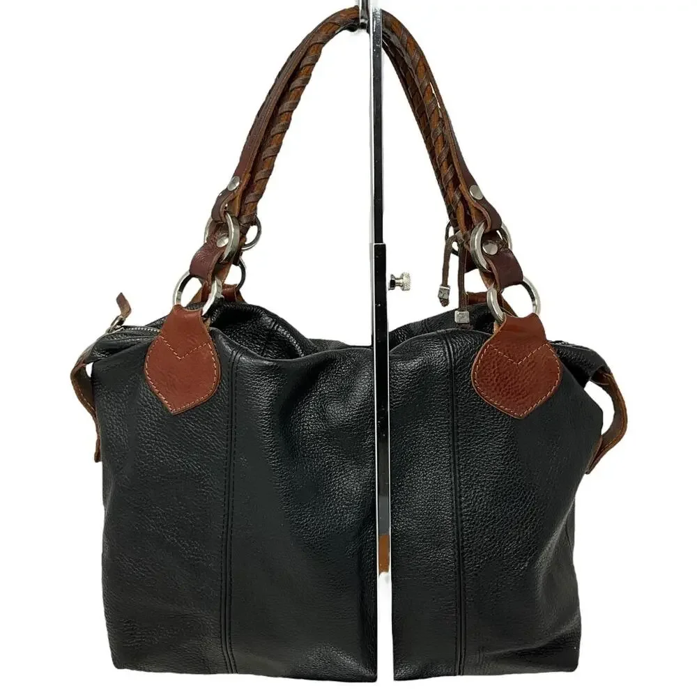 Pauric Sweeney Satchel Bag Womens Large Black Brown Leather Made In Italy
